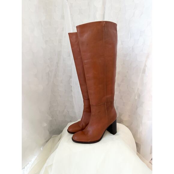 Free People TALL OTK GEORGIE Over the Knee Heeled Boots Caramel Brown 39 US 8 - Picture 1 of 11